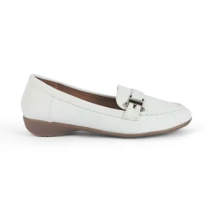 Tresmode Lasi White Women's Casual Loafers Easy Breeze Fresh Path
