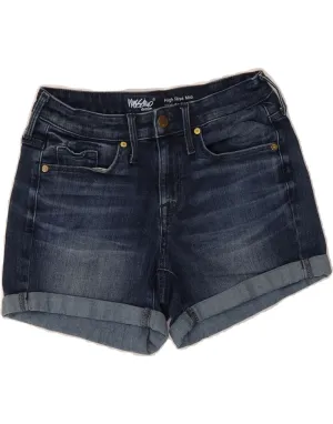 MOSSIMO Womens Super Strech High Waist Denim Shorts US 2 XS W26  Blue Slim Layer Warm Weather Wear