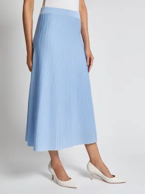 Sleek Styling Ribbed A-Line Knit Maxi Skirt, Arctic - Vanity Fit