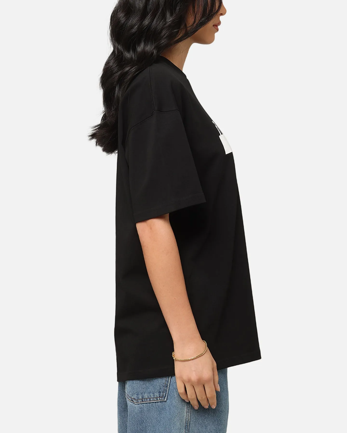 Cozy Layering Chic Style Trend Elevn Clothing Co Blocked Out T-Shirt Black