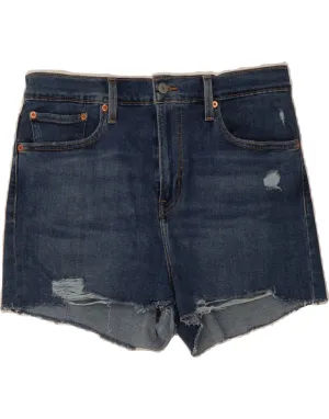 Athletic Cut Lightweight Design LEVI'S Womens Distressed Denim Shorts W31 Medium Blue Cotton