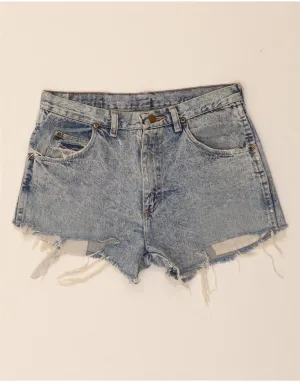 Unique Pattern WRANGLER Womens High Waist Denim Hot Pants W32 Medium  Blue Cotton