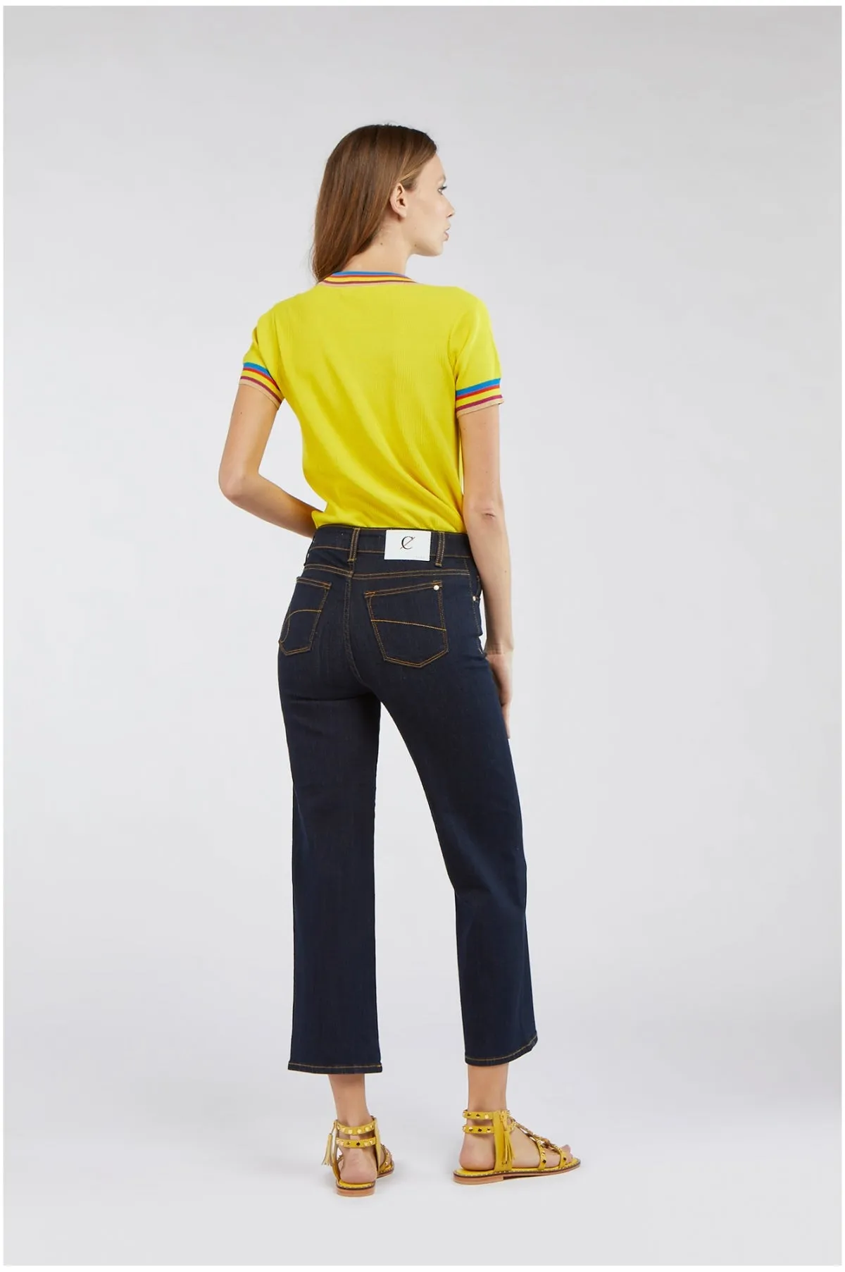 Elegant Travel Outfit Minimalist Style Shopping Day Adult Fashion Athlete Fit Caf??Noir denim culotte da donna C7JJ1003 B009 indaco