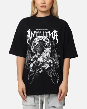Summer Essential The Anti Order Invasion Mock Neck T-Shirt Black