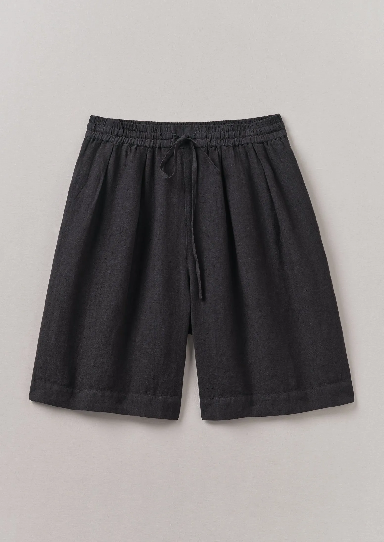 SoftCottonBlend Garment Dyed Drawstring Shorts | Black Pepper