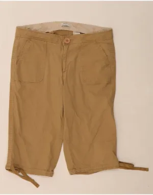 DOCKERS Womens Ideal Fit Casual Shorts US 14 XL W36 Beige Cotton Cargo Pockets Freedom Movement
