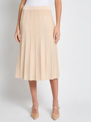 Flared Braided Texture Pull-On Knit Midi Skirt - True Fit Wrap Closure Outfit Lookbook