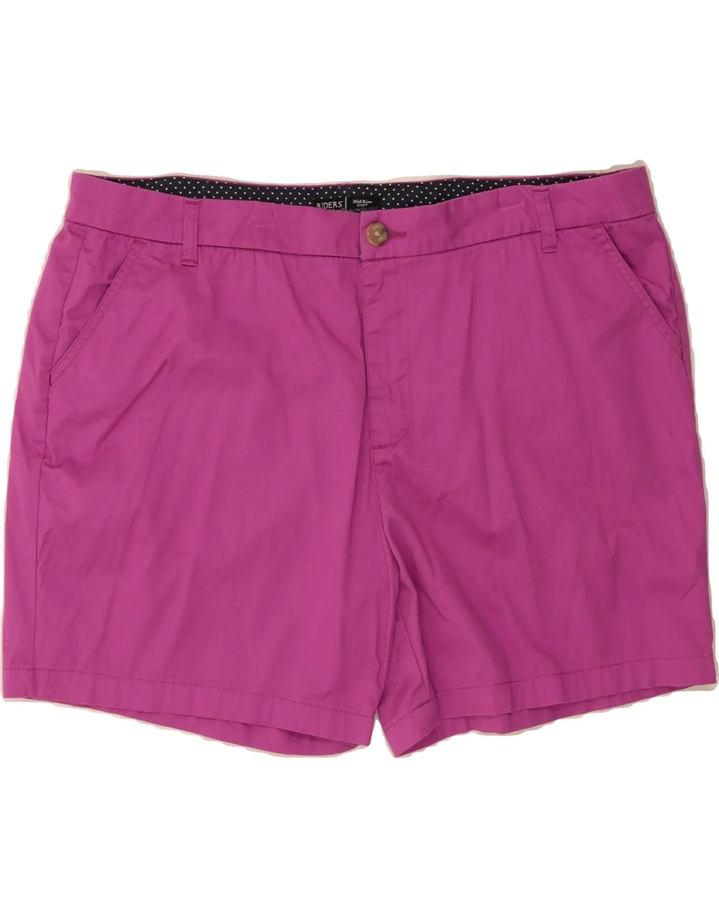 LEE Womens Riders Mid Rise Chino Shorts W40 2XL  Purple Cotton Chafe Resistant Lining
