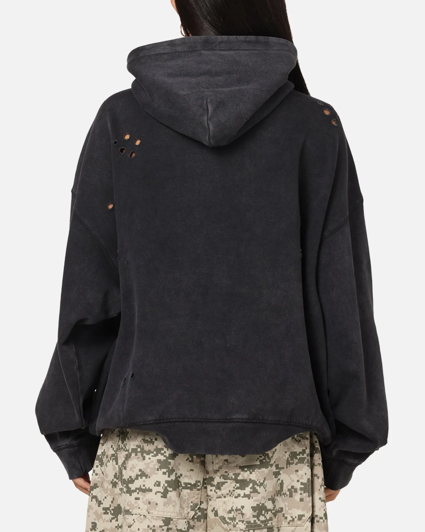 Winter Apparel Mitchell & Ness Chicago Bulls Distressed Rhinestone Logo Hoodie Faded Black