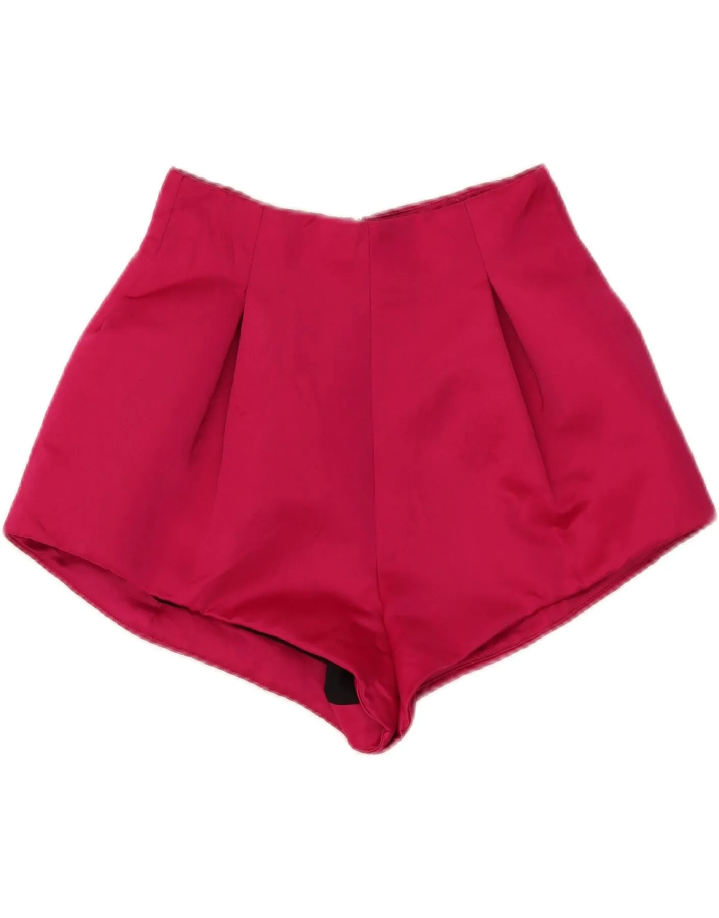 ZARA Womens High Waist Pegged Casual Shorts XS W24  Pink Polyester Limited Edition hang dry