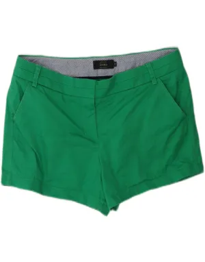J. CREW Womens Chino Shorts US 14 XL W38  Green Cotton Reflective Safety Stripes Effortless Motion