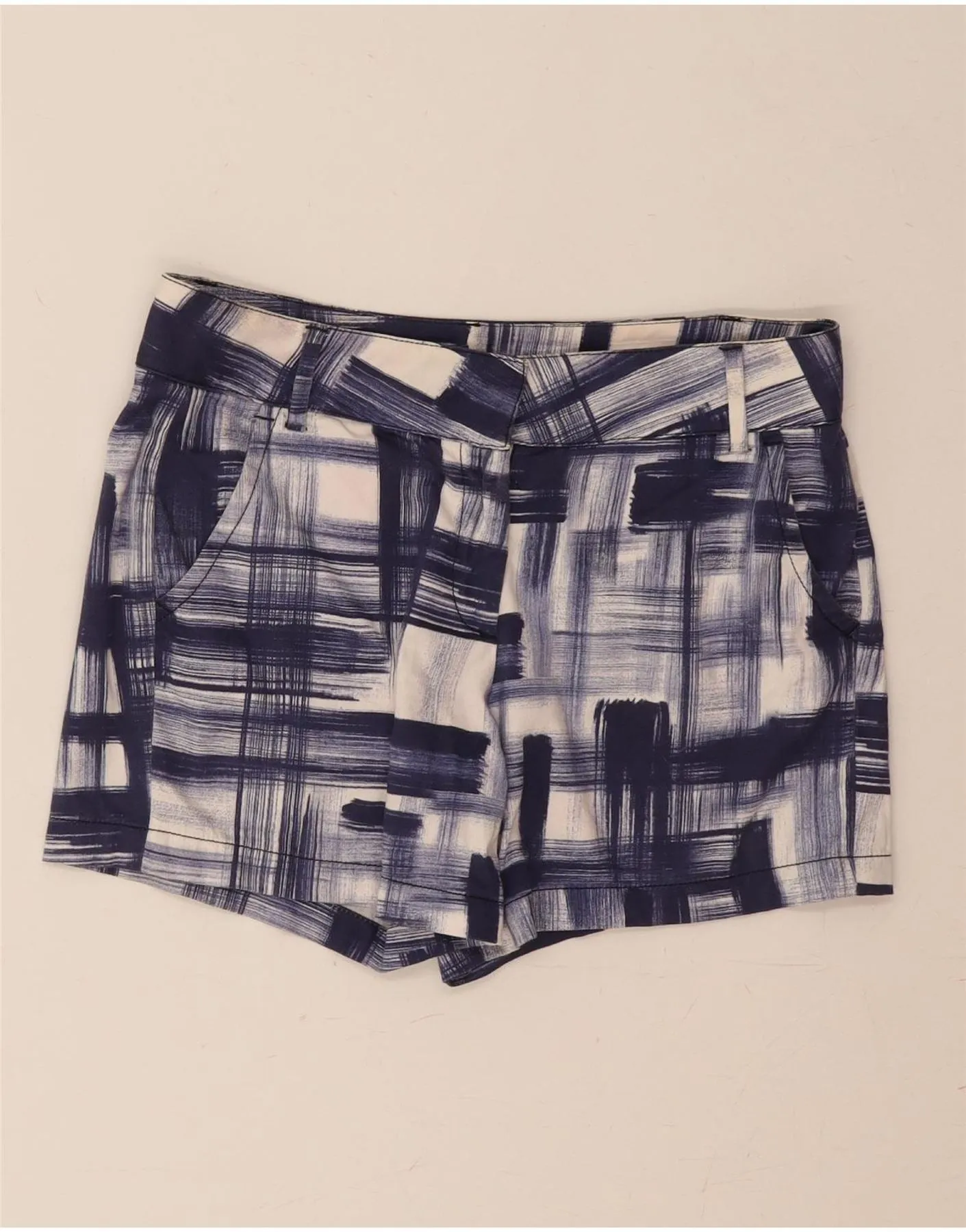PAUL & SHARK Womens Abstract Pattern Shorts IT 42 Medium W30  Navy Blue regular size Eco Friendly Dye Process