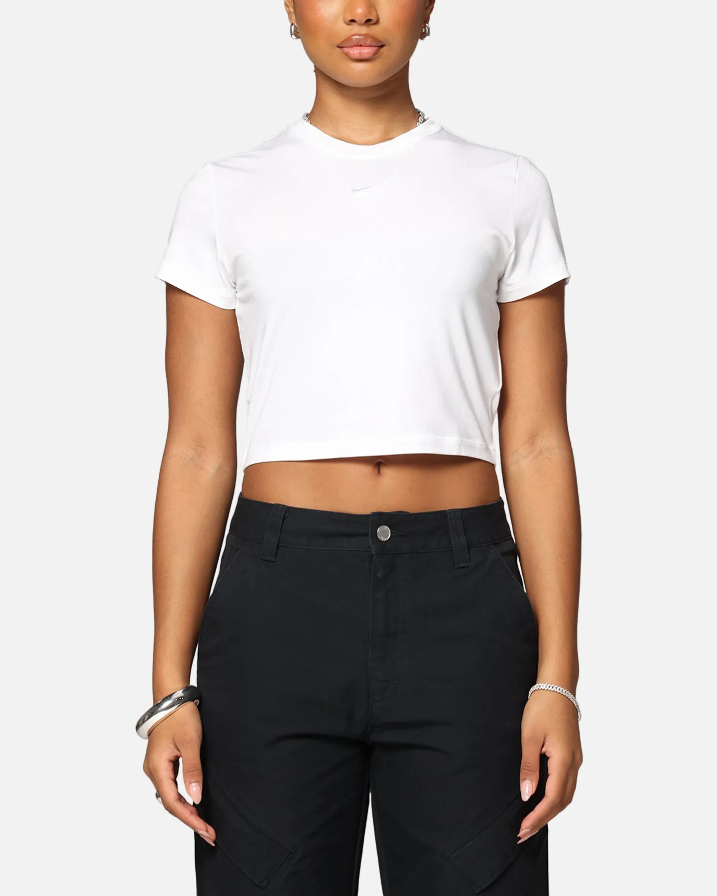 Vibrant Colors Nike Women's Sportswear Chill Knit Crop T-Shirt White/White