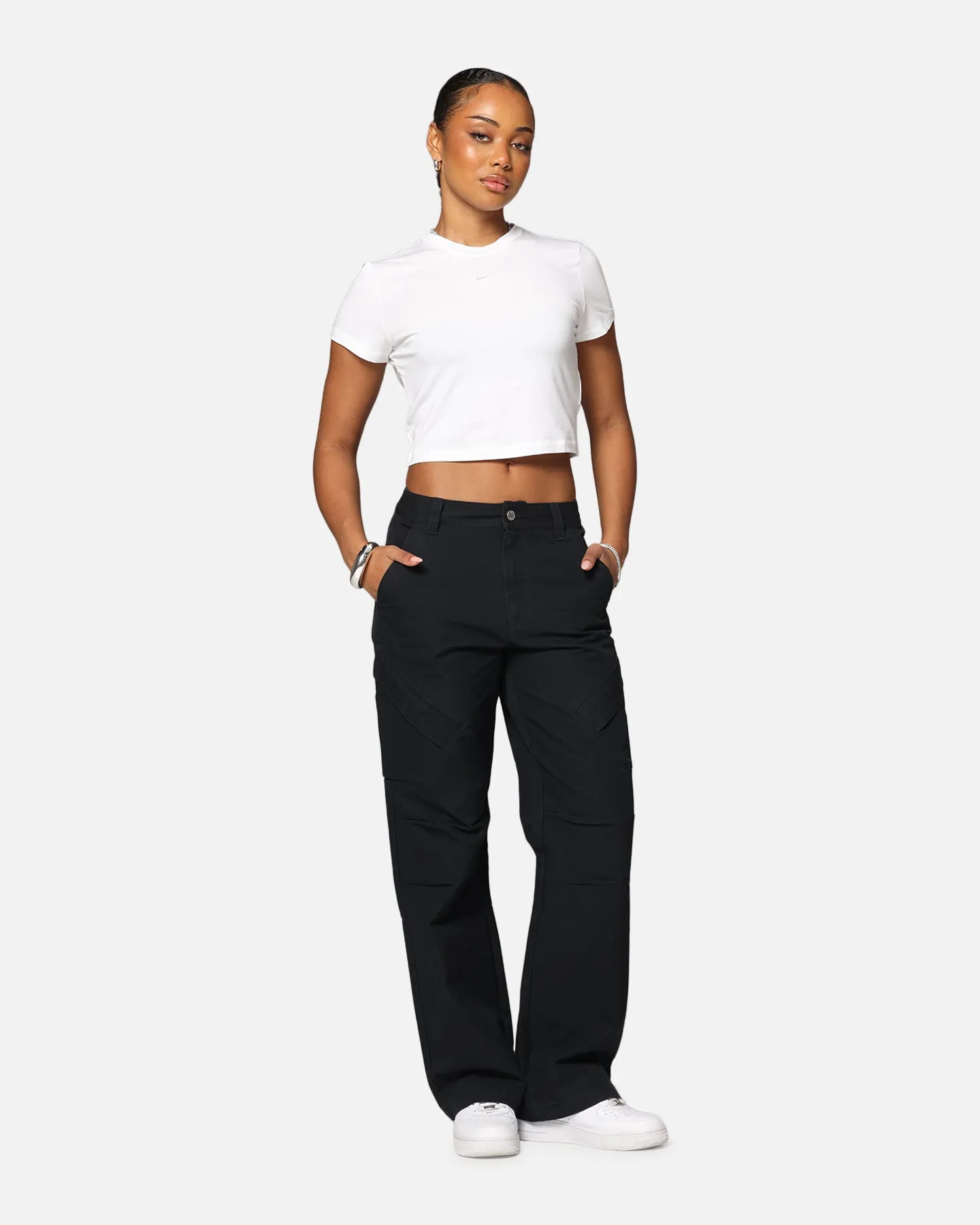 Nike Women's Sportswear Chill Knit Crop T-Shirt White/White Easy Layering