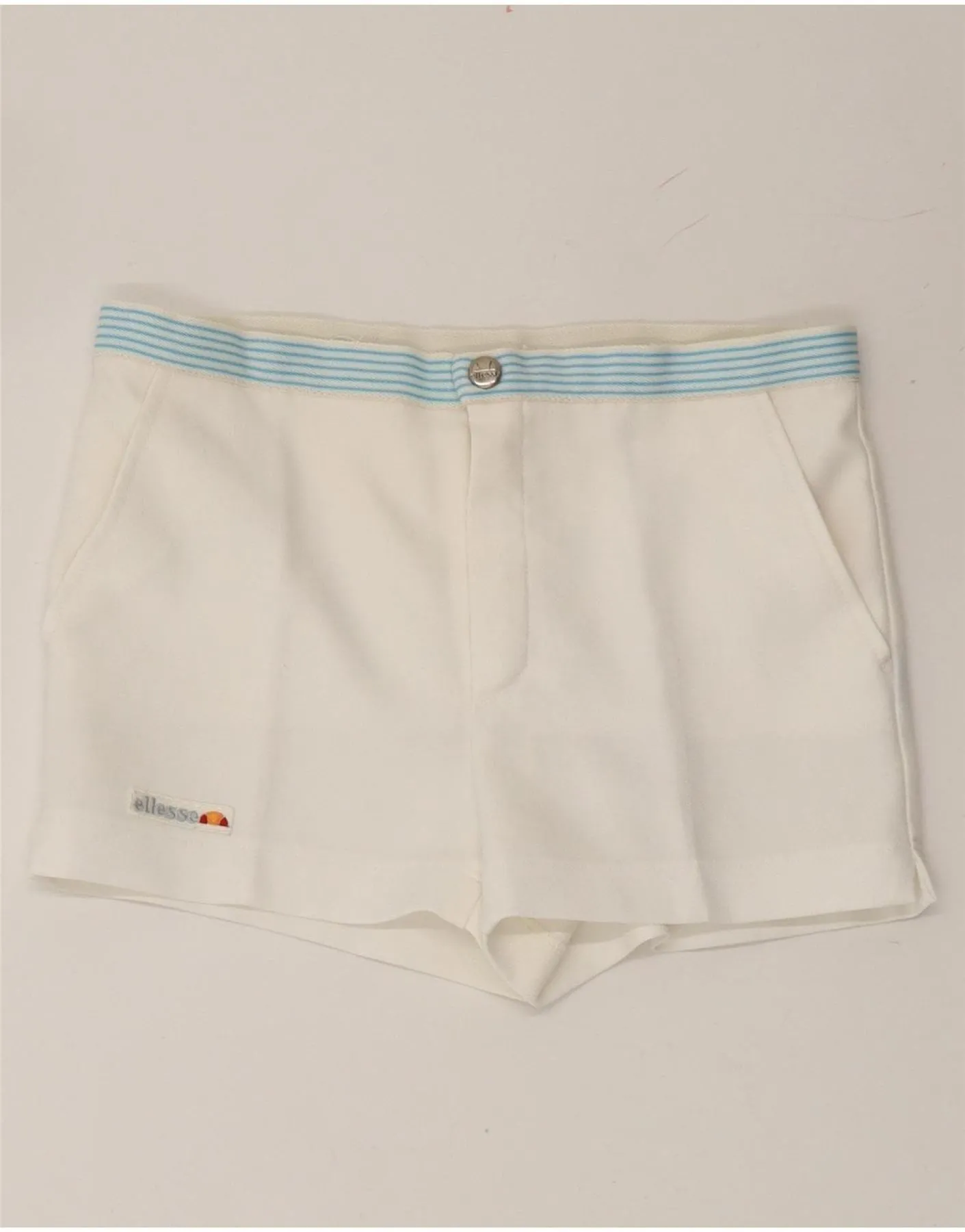 Tagless label ELLESSE Womens Chino Shorts IT 38 XS W28 White Polyester