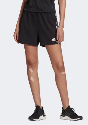 Ventilated Panels Chill Comfort Fit Adidas Women??s Trainicons 3-Stripes Woven Shorts