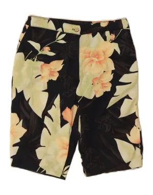 Chill Style BANANA BAY Womens Chino Shorts Medium W28  Black Floral Cotton Hawaiian