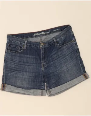 EDDIE BAUER Womens Boyfriend Denim Shorts US 8 Medium W34 Blue Cotton neon colors Neutral Tones