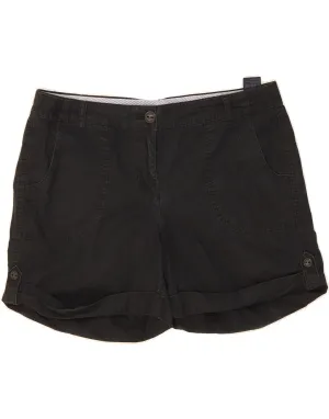 High Rise Waist TOMMY HILFIGER Womens Chino Shorts US 12 Large W34  Black Cotton