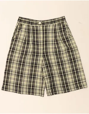 StretchWaistband ALBA FORNARI Womens High Rise Bermuda Shorts W30 Medium  Yellow Check