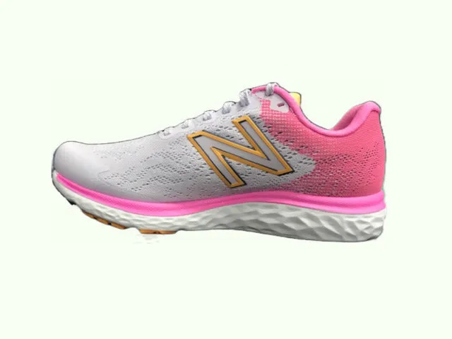 New Balance scarpa da corsa da donna W680CE7 grigio-rosa Internal Heel Lock