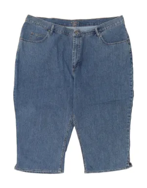 Multi Panel Cut LEE Womens Plus Size Denim Bermuda Shorts US 24 2XL W46 L20 Blue Cotton
