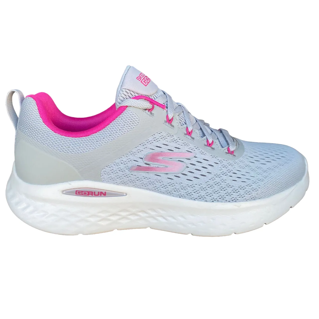 Skechers scarpa da corsa da donna Go Run Lite 129423/GYPK grigio-rosa padded collar comfort