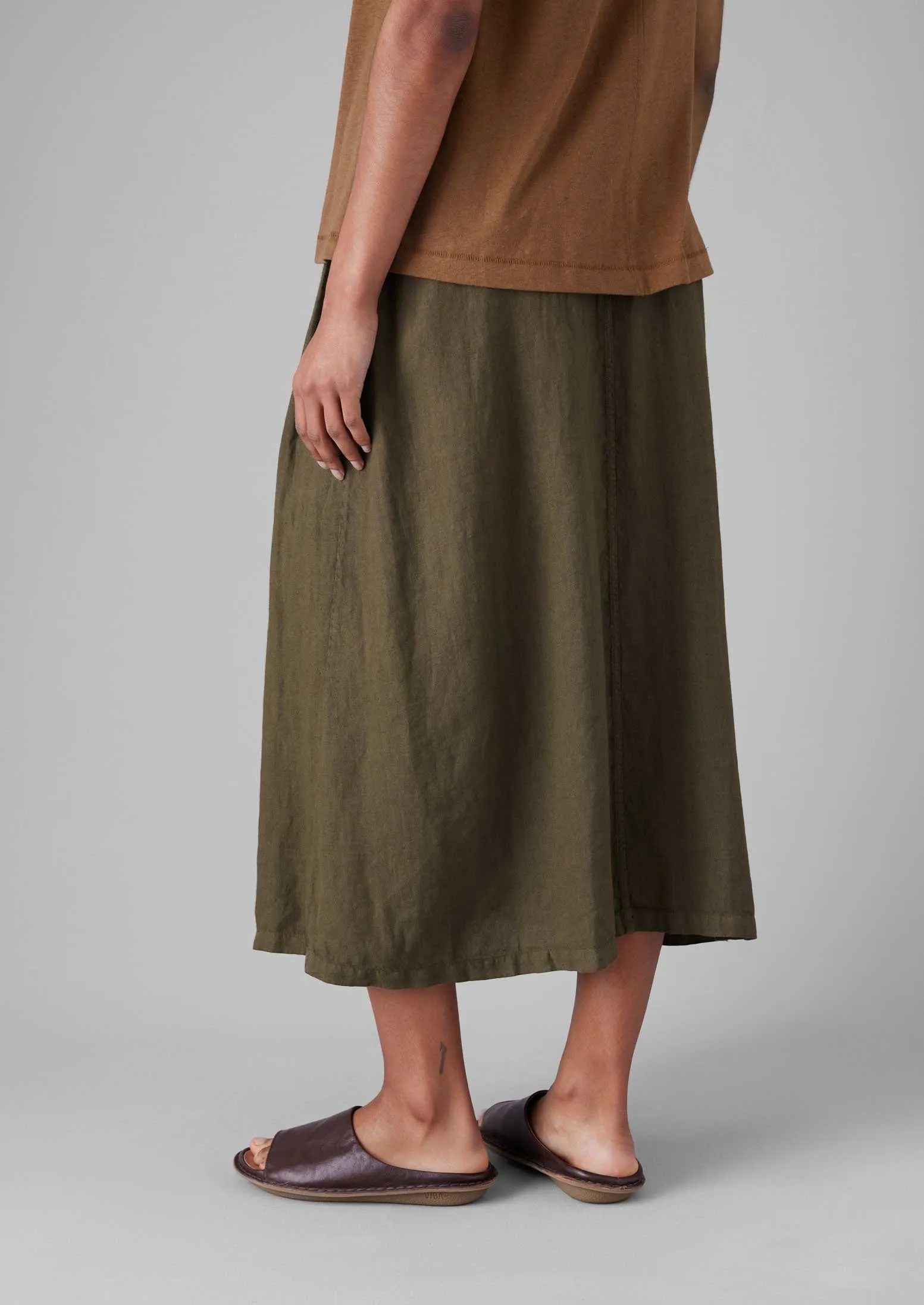 Garment Dyed Linen Skirt | Pear Tear Resistant