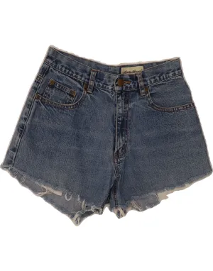 EDDIE BAUER Womens Petite Denim Hot Pants US 4 Small W26  Blue Cotton Elastic Comfort Anti Slip Grip Technology
