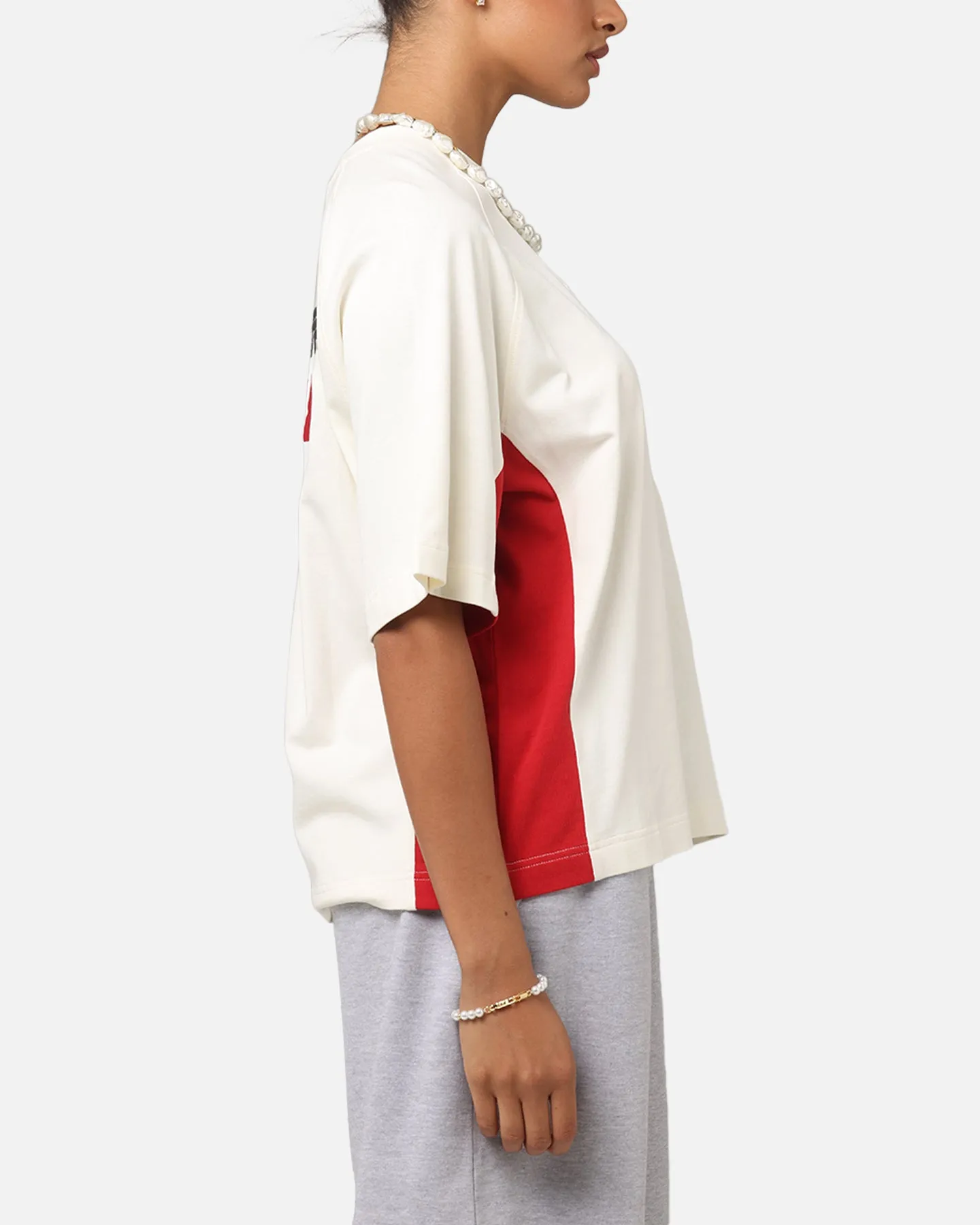 Loiter Daytona Panel T-Shirt White/Pink Effortless Layer