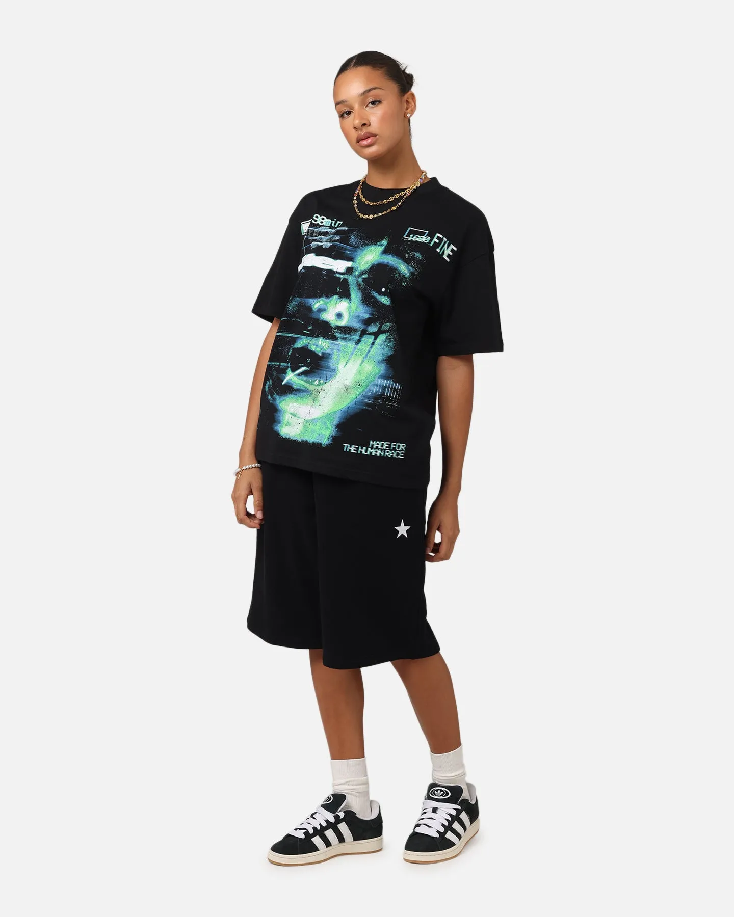 Loiter Night Crawler Drop T-Shirt Black Office Wear