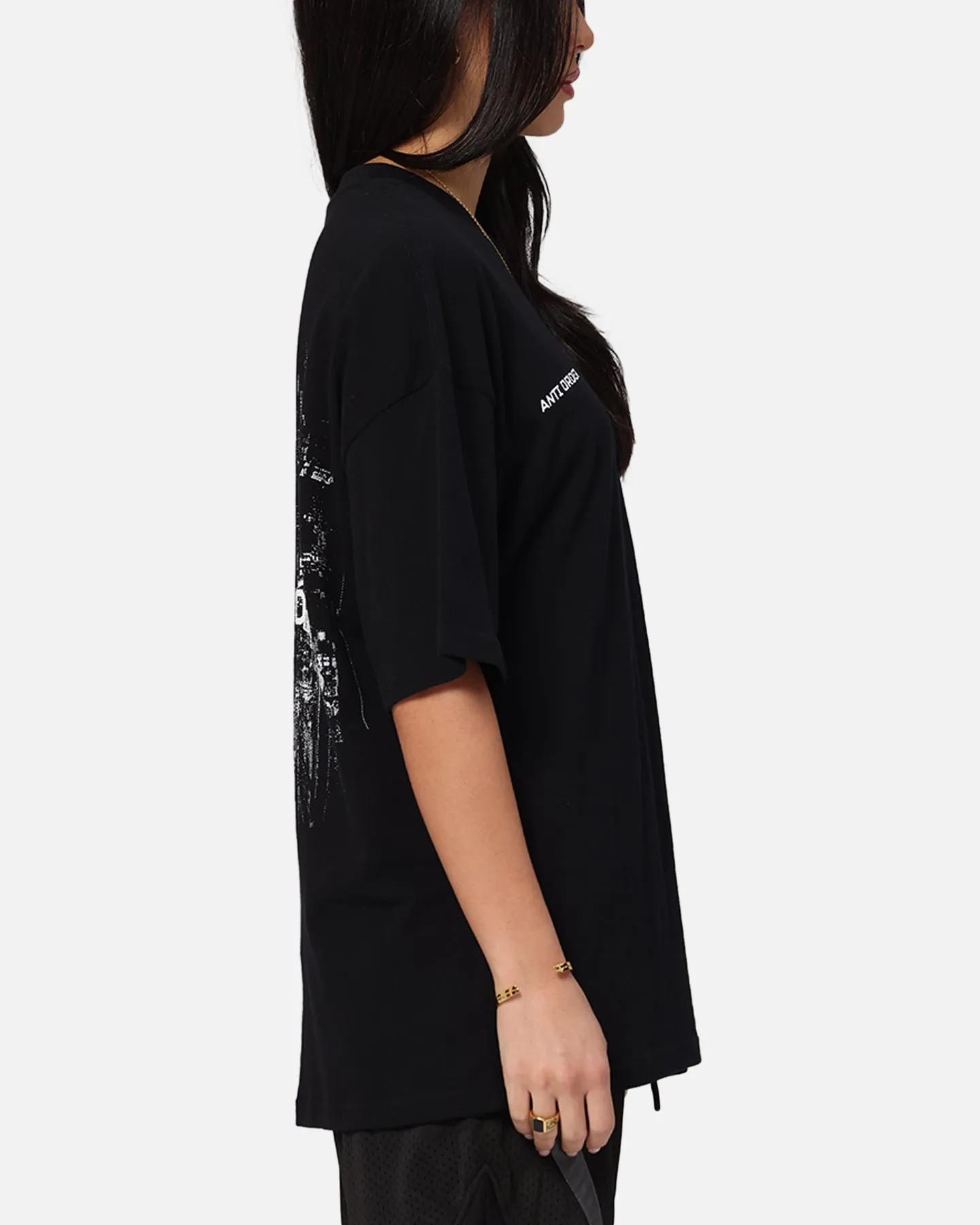 The Anti Order Neo Deop Drop Shoulder T-Shirt Black Street Casual Look Easy Care Material