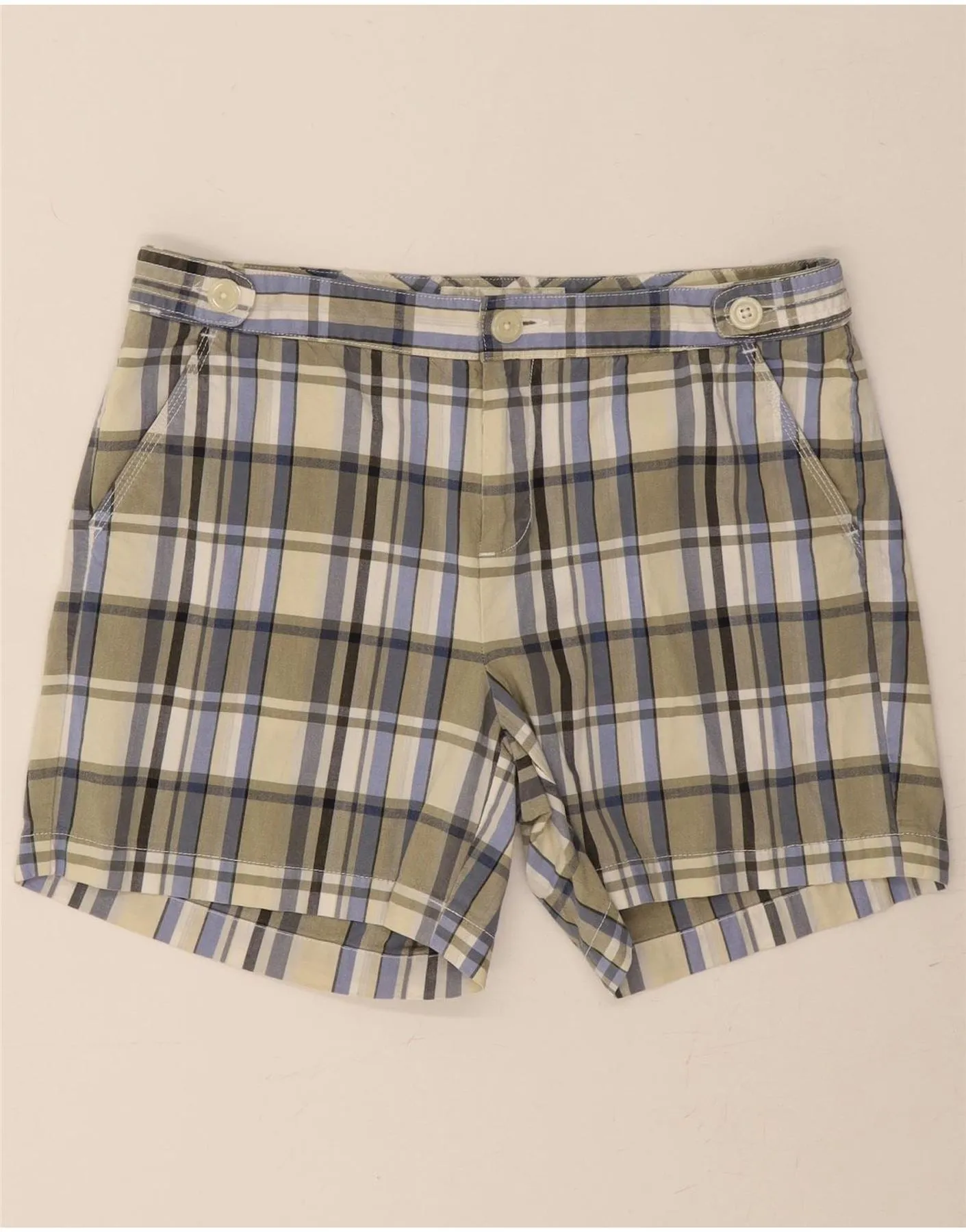 DOCKERS Womens Chino Shorts US 10 Large W32 Khaki Check Cotton Relaxed Look