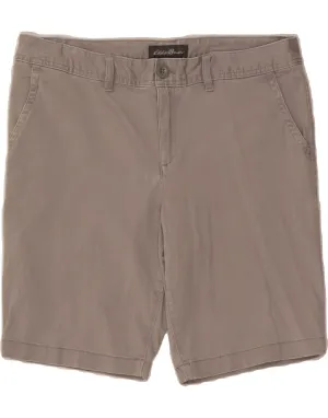 Classic Comfort EDDIE BAUER Womens Chino Shorts US 12 Large W34  Grey Cotton