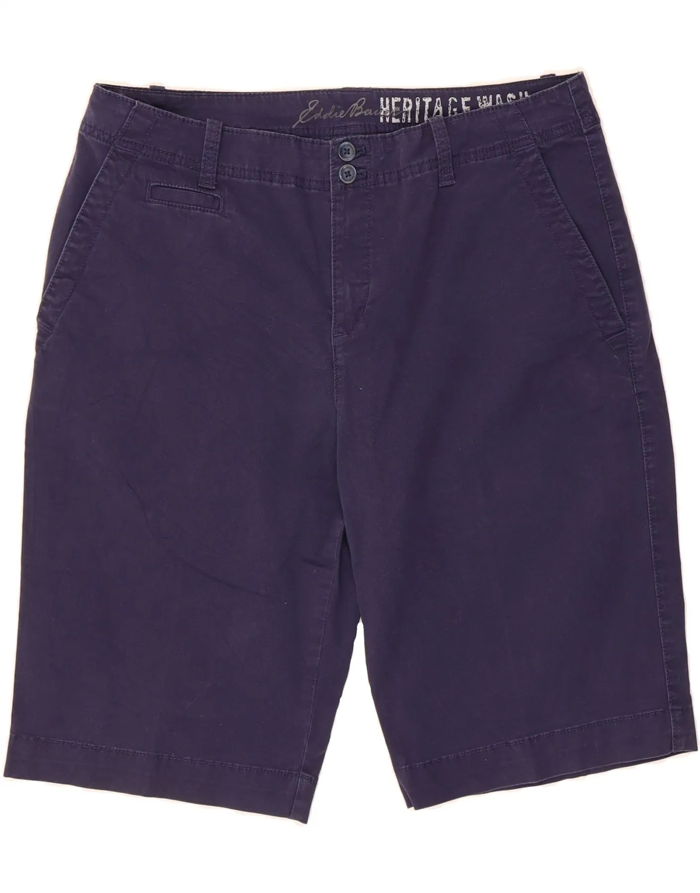 dress shorts Perfect Comfort EDDIE BAUER Womens Heritage Chino Shorts US 12 Large W34  Navy Blue Cotton