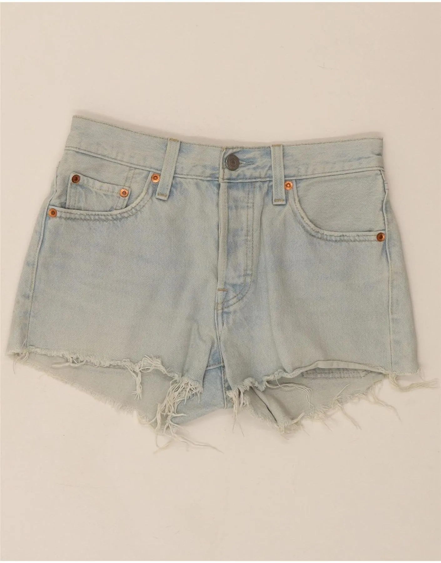 graduation season LEVI'S Womens 501 Denim Hot Pants W24 XS Blue Cotton