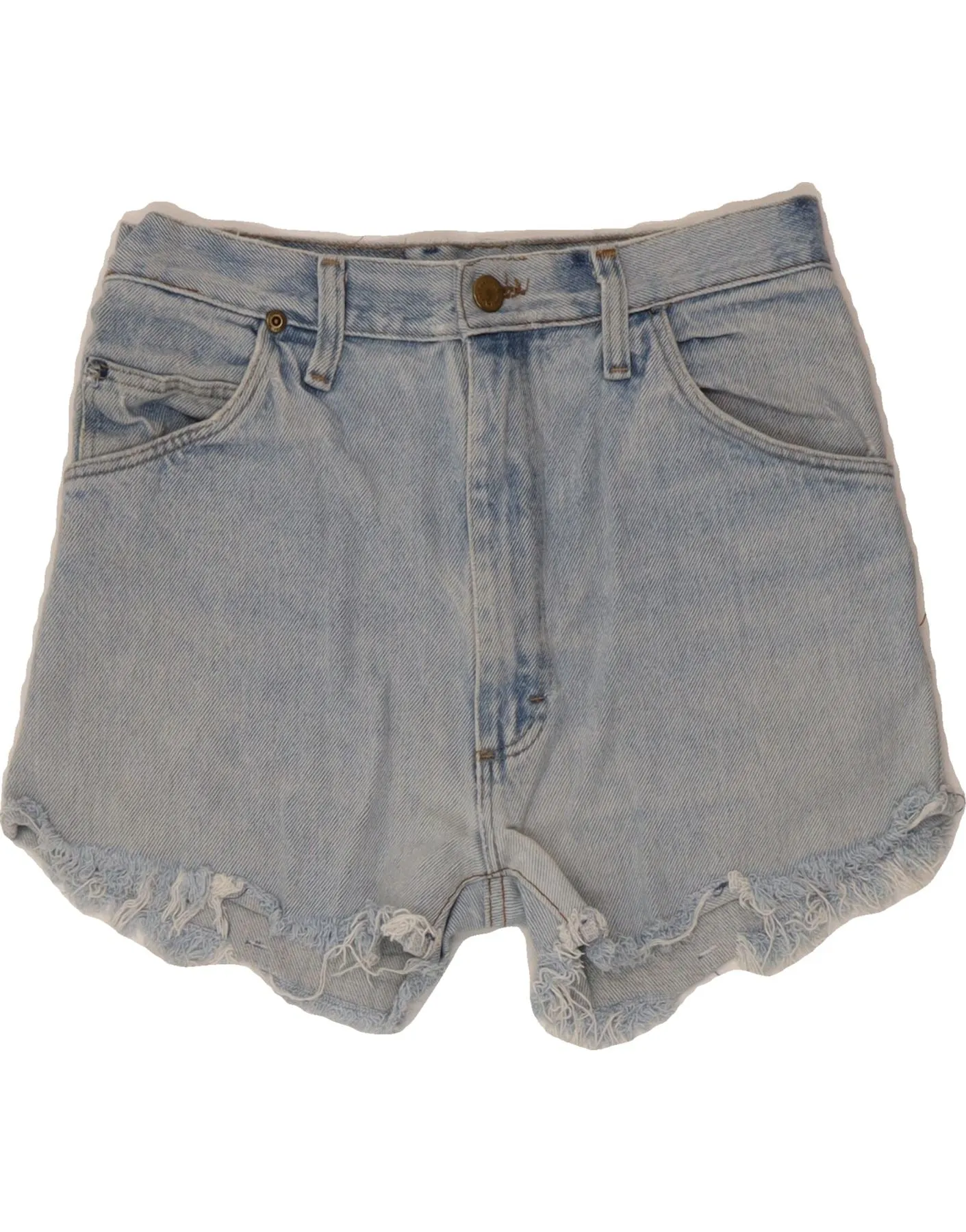 WRANGLER Womens Denim Shorts W28 Medium Blue checked shorts