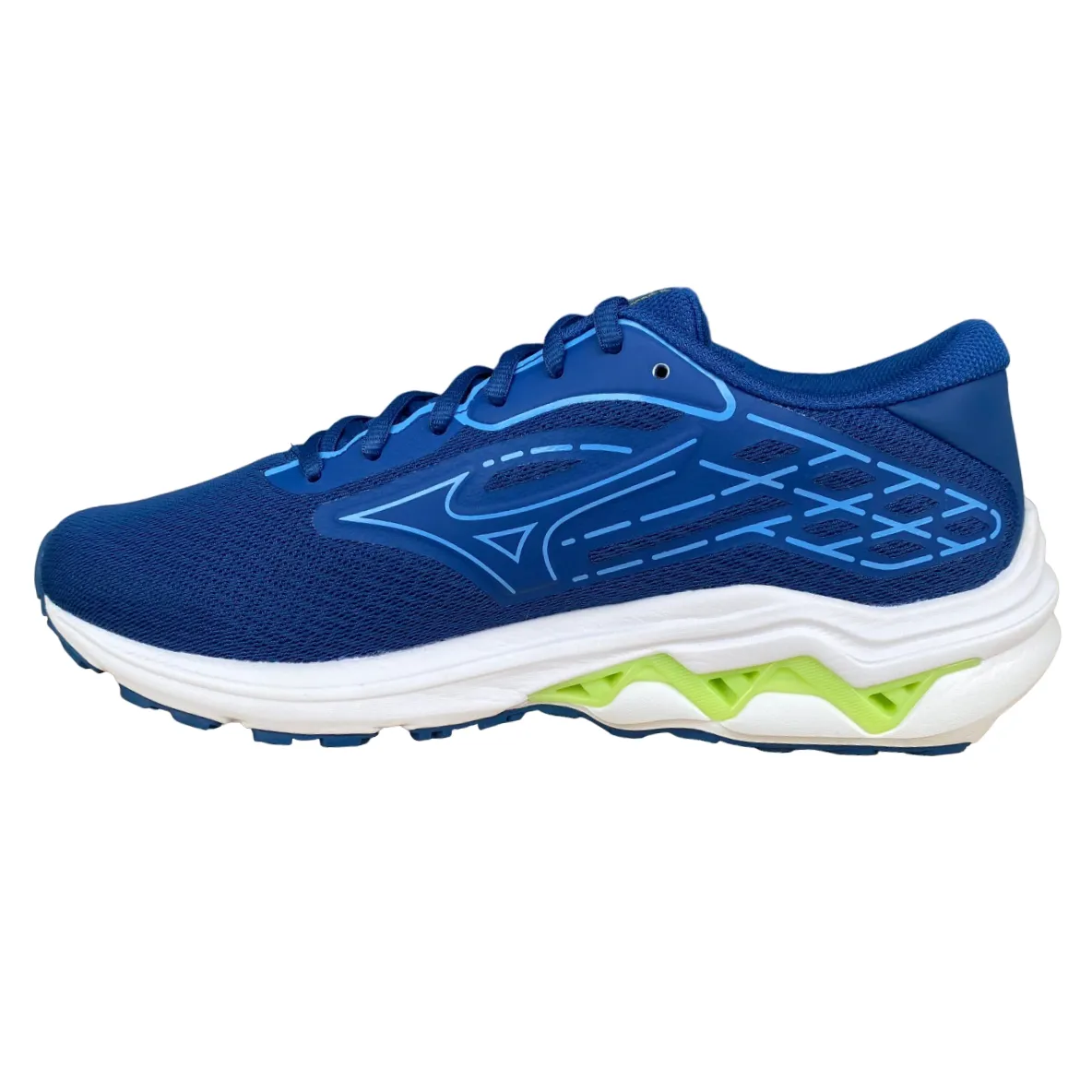 Mizuno scarpa da corsa da uomo Wave Equate 8 J1GC244802 blu verde Split Second Heel Lock
