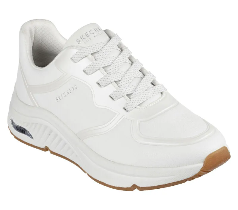 Skechers scarpa sneakers da donna Arch Fit S-Miles Makers 155570-WHT bianco injury support