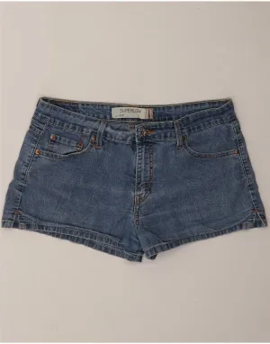 LEVI'S Womens 518 Super Low Denim Shorts US 13 Large W34  Blue Cotton nylon blend