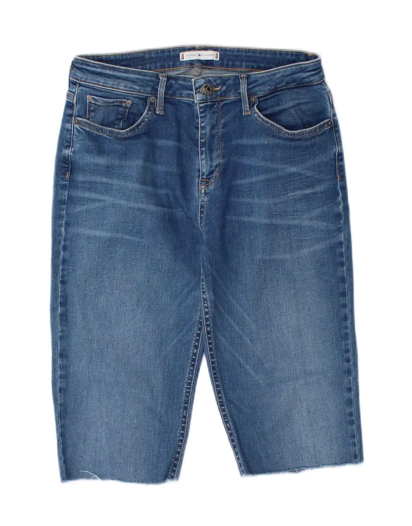 TOMMY HILFIGER Womens Denim Bermuda Shorts W30 Medium  Blue Cotton Basic Feel