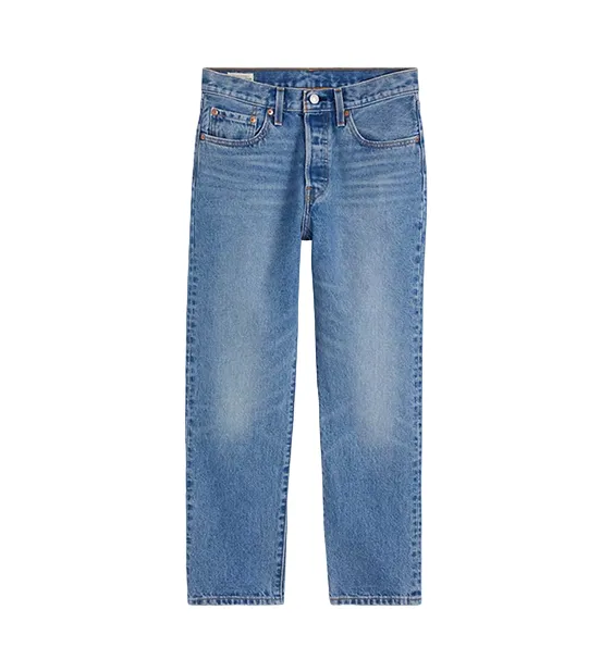 Levi's pantalone corto jeans da donna  501 cropped 362000236 blu medio No Bulk Seam Design Anti Bacterial Treatment