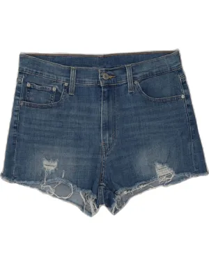 dress shorts Stretch Flex LEVI'S Womens Distressed Denim Shorts W30 Medium Blue Cotton