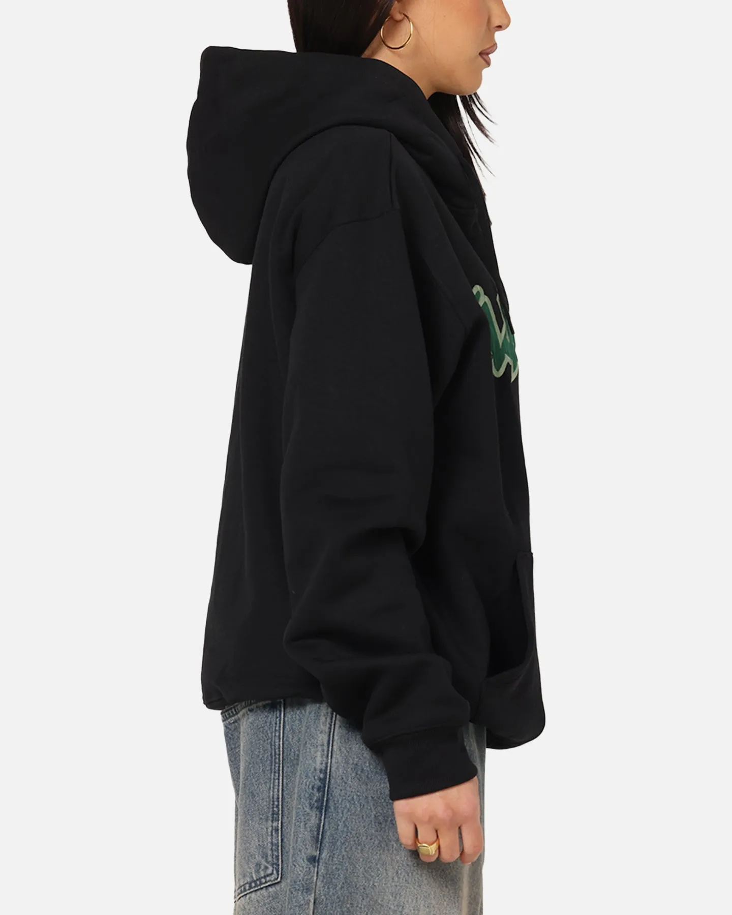 X-Large Mark Zip Through Hoodie Black Brushtail possum like