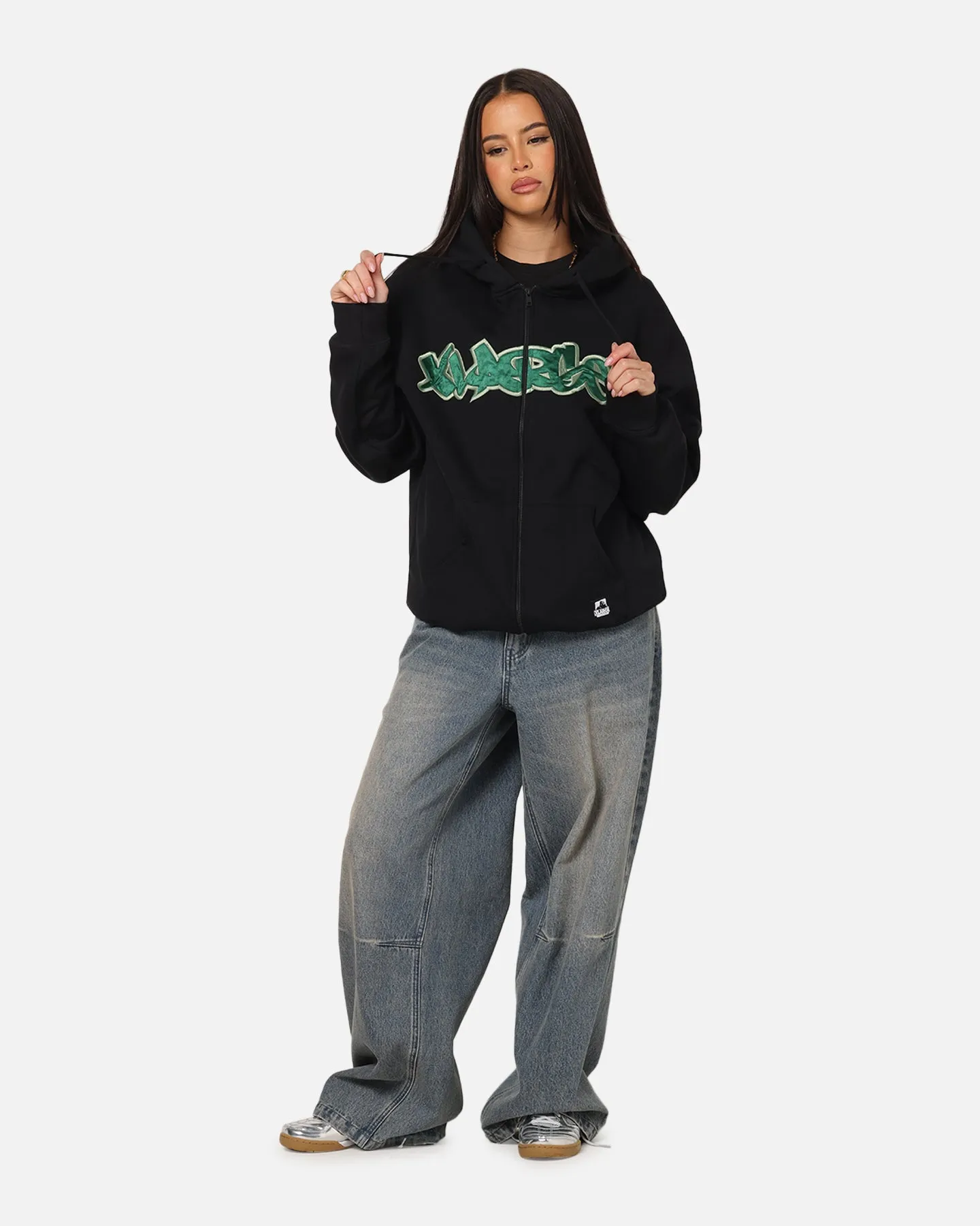 Street Cool Winter Day X-Large Mark Zip Through Hoodie Black