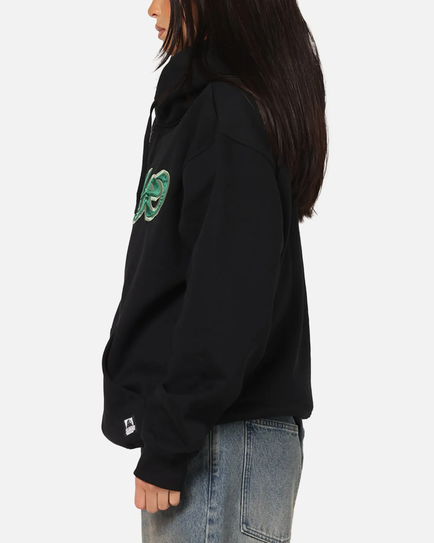 X-Large Mark Zip Through Hoodie Black Street Motion Heavyweight Fabric