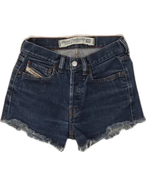 Flexible Stitching Beach Vibes DIESEL Womens Denim Shorts W26 Small Blue Cotton