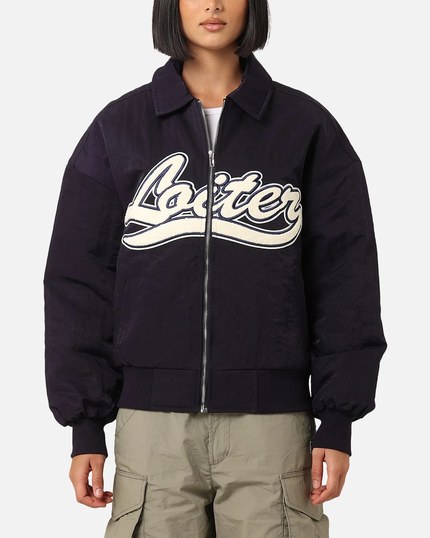 Youth Rain Blocker Loiter Pitch Varsity Jacket Navy