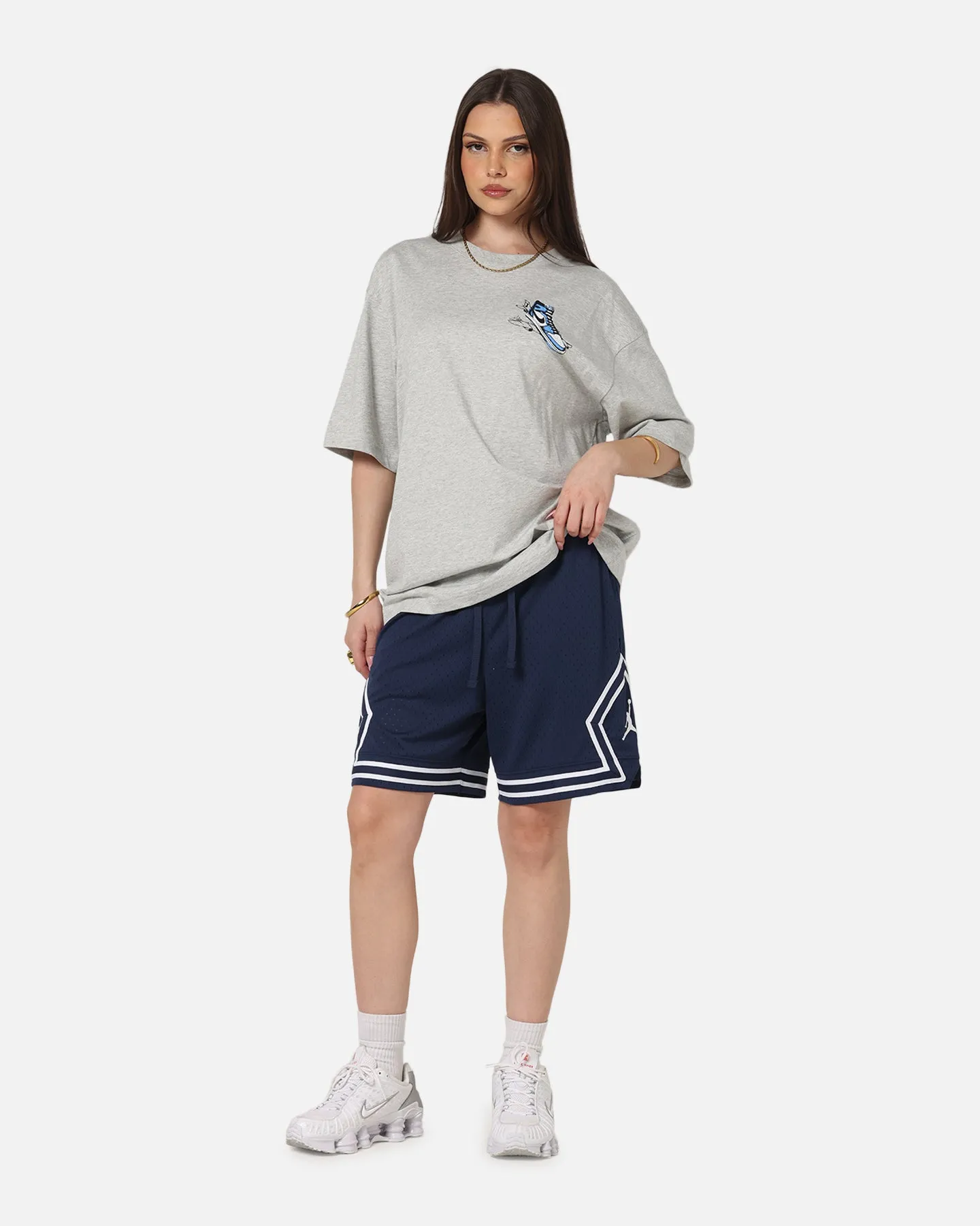 Jordan AJ1 North Carolina T-Shirt Grey Heather/White Comfort and style Light Comfort Style