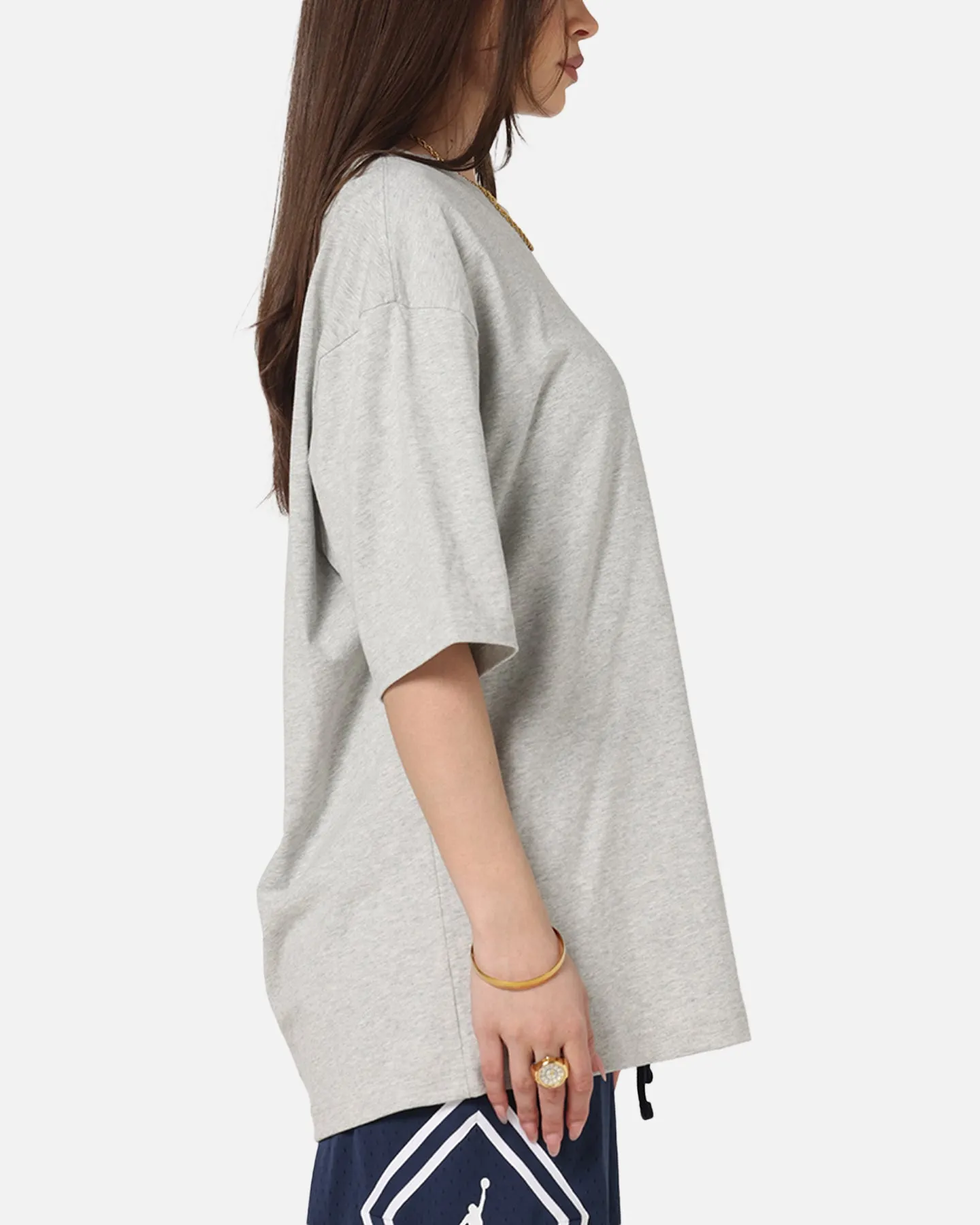 Jordan AJ1 North Carolina T-Shirt Grey Heather/White Minimalist Look